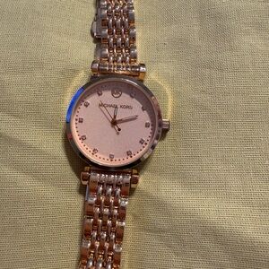 Michael Kors Rose Gold Tone Crystal Dial Bracelet Watch
